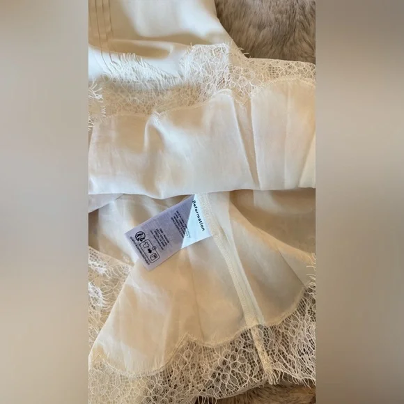 Reformation Cream Lace-Trim Slip Mini Dress - Picture 12 of 15